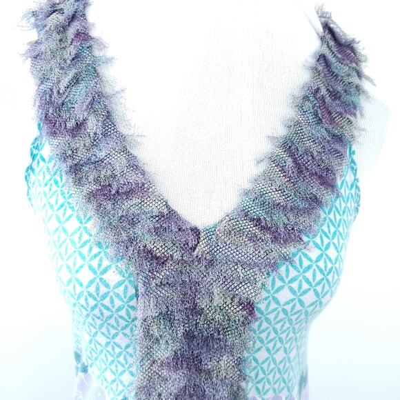 Anthro Deletta Floral Tank Elaborate Trim Linen - Picture 6 of 9